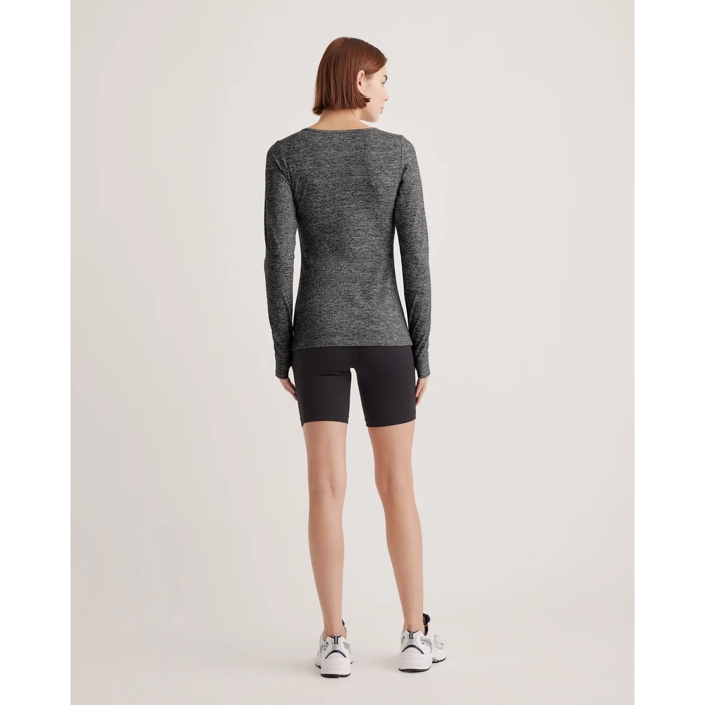 Quince Ultra-Soft Fitted Long Sleeve Top in Heather Charcoal Small NWT - Picture 2 of 10